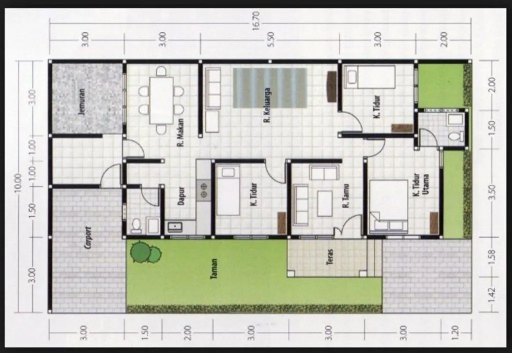 Denah Rumah 7x10: Solusi Tepat untuk Hunian Minimalis yang Nyaman dan Modern
