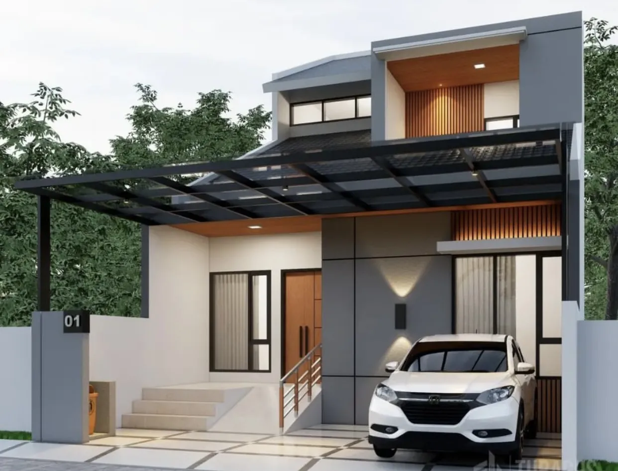 Desain Rumah Minimalis Elegan 2 Lantai 2 Kamar 4x5