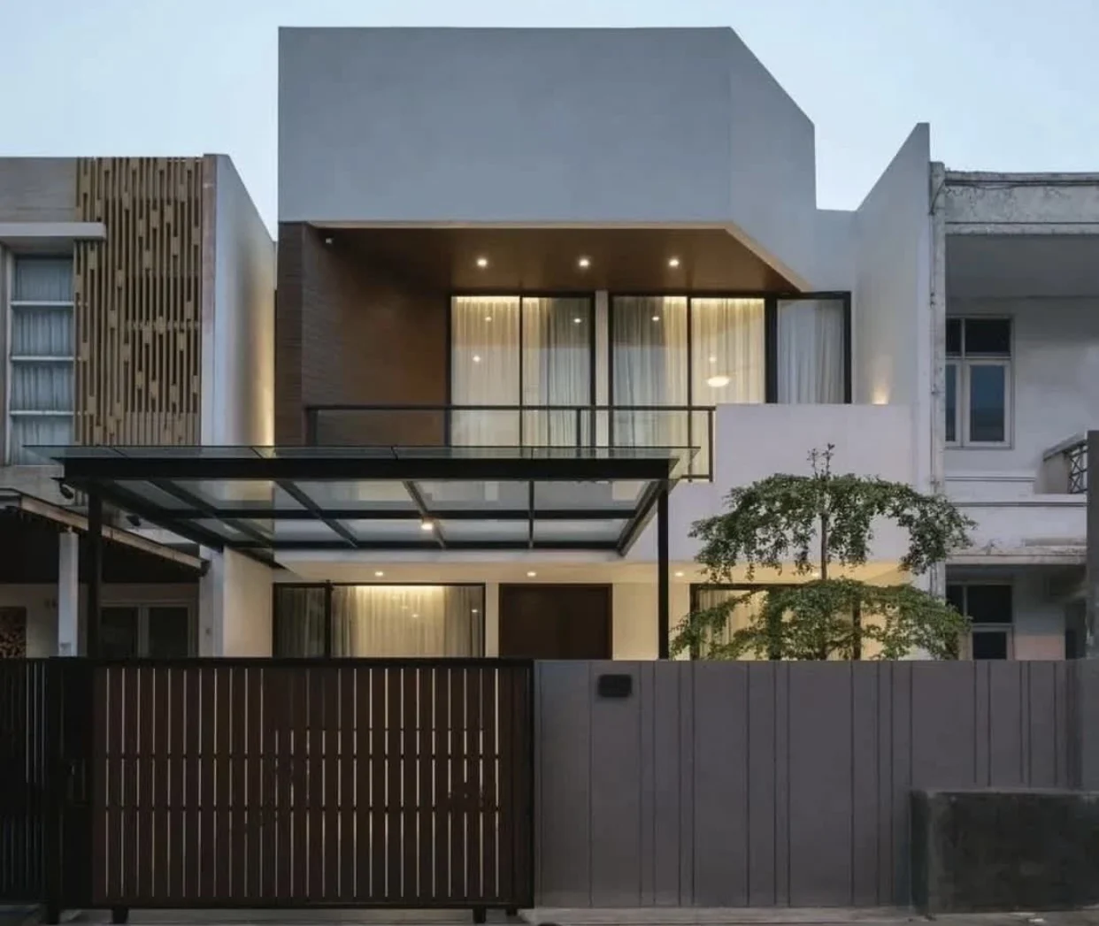 Desain Rumah Minimalis Elegan 2 Lantai 2 Kamar Ukuran 7x14