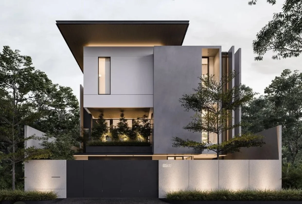 Desain Rumah Minimalis Elegan 2 Lantai, 2 Kamar Ukuran 8x12
