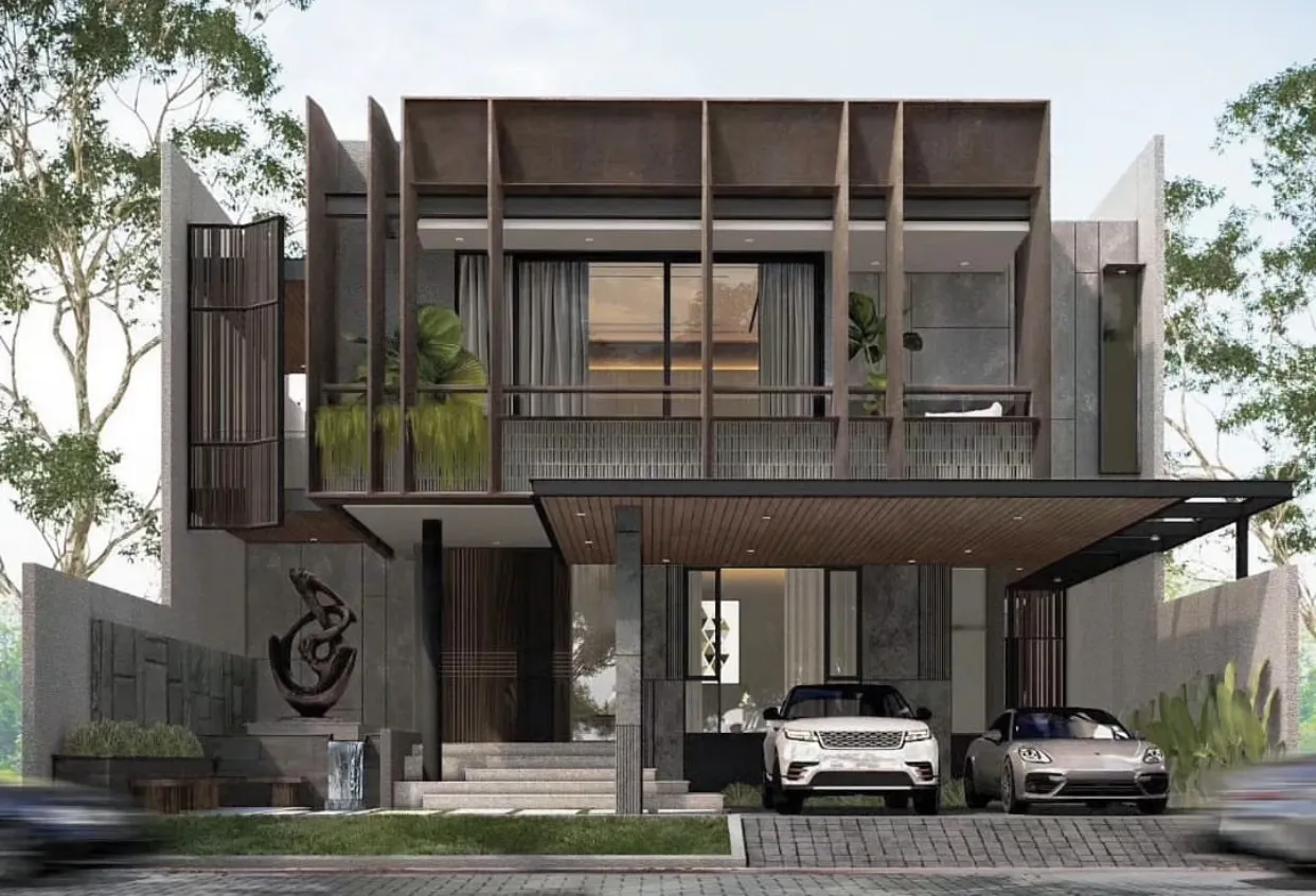 Biaya Desain Rumah Minimalis Elegan 2 Lantai 2 Kamar Ukuran 9x15 (Ilustrasi)