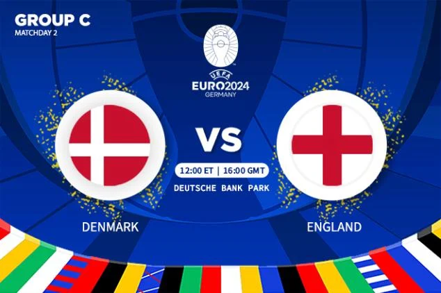 Watch Free Live Streaming Link Denmark vs England Euro Cup 2024