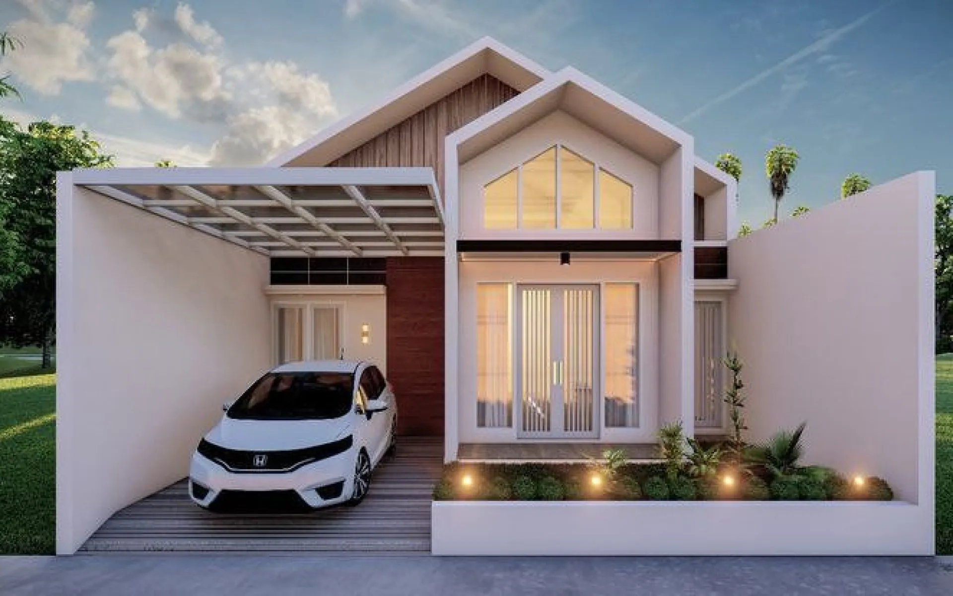 Rumah Minimalis dengan Garasi Terbuka: Tren Hunian Praktis dan Stylish 2024 (Ilustrasi)